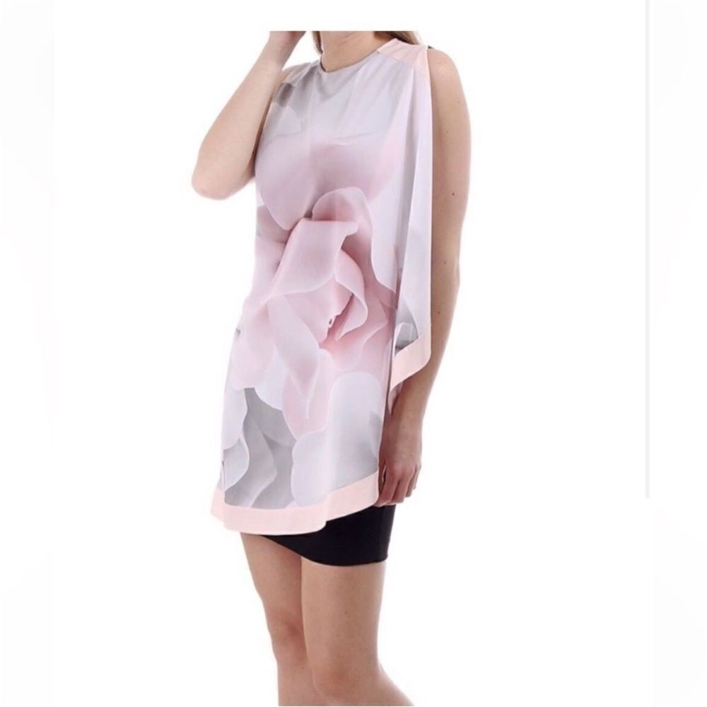 Ted Baker One Shoulder Dress - Pink and Gray Floral, S - Picture 2 of 14